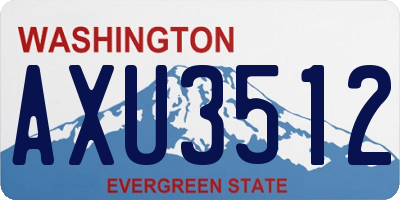 WA license plate AXU3512