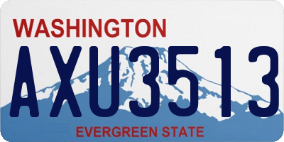 WA license plate AXU3513