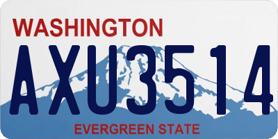 WA license plate AXU3514