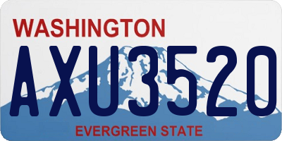 WA license plate AXU3520