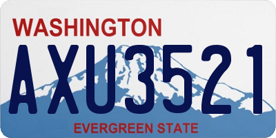 WA license plate AXU3521