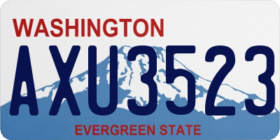 WA license plate AXU3523