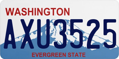 WA license plate AXU3525