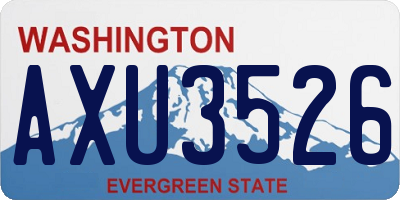WA license plate AXU3526
