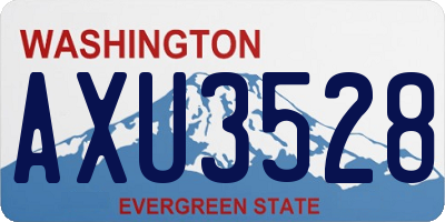 WA license plate AXU3528