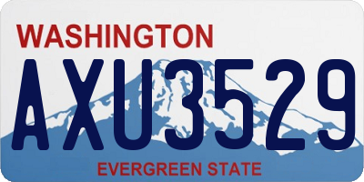 WA license plate AXU3529