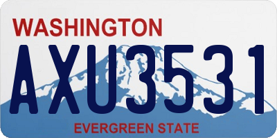 WA license plate AXU3531