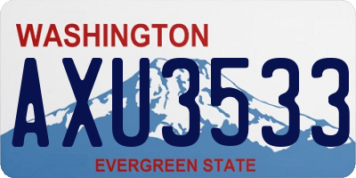 WA license plate AXU3533