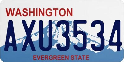 WA license plate AXU3534