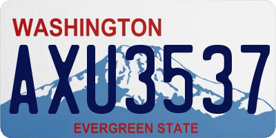 WA license plate AXU3537