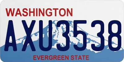 WA license plate AXU3538