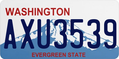 WA license plate AXU3539