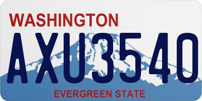 WA license plate AXU3540