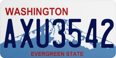 WA license plate AXU3542