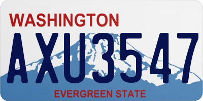 WA license plate AXU3547