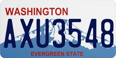 WA license plate AXU3548