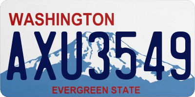 WA license plate AXU3549