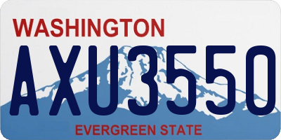 WA license plate AXU3550