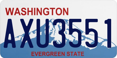 WA license plate AXU3551