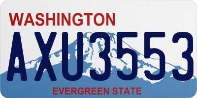 WA license plate AXU3553