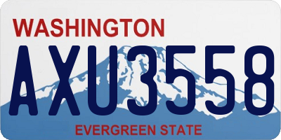 WA license plate AXU3558