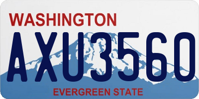 WA license plate AXU3560