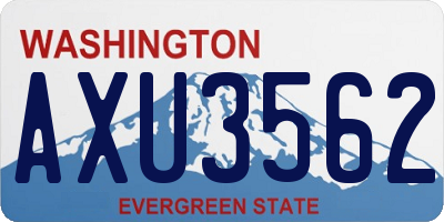 WA license plate AXU3562
