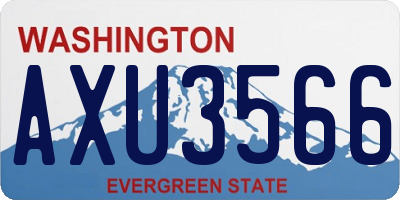 WA license plate AXU3566