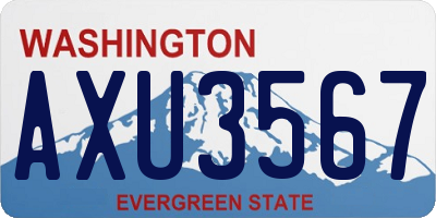 WA license plate AXU3567