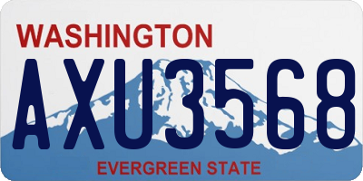 WA license plate AXU3568