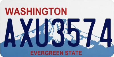 WA license plate AXU3574