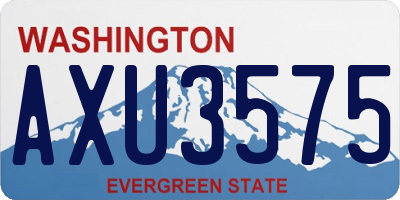 WA license plate AXU3575
