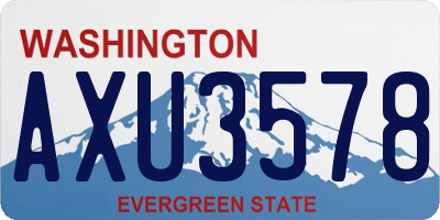 WA license plate AXU3578
