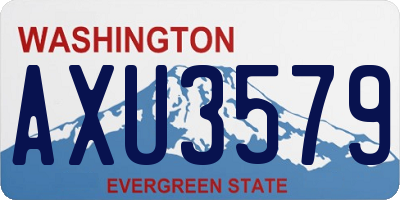 WA license plate AXU3579