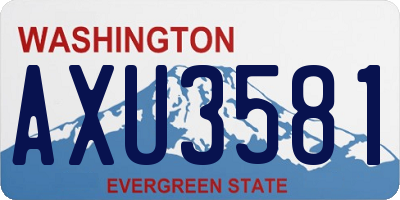 WA license plate AXU3581