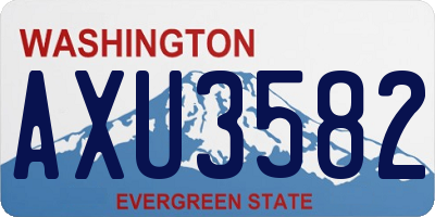 WA license plate AXU3582