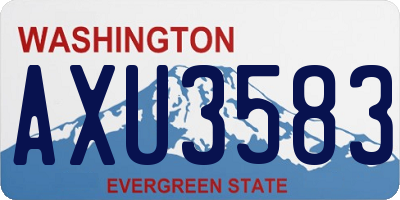 WA license plate AXU3583