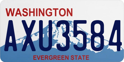WA license plate AXU3584