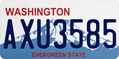 WA license plate AXU3585