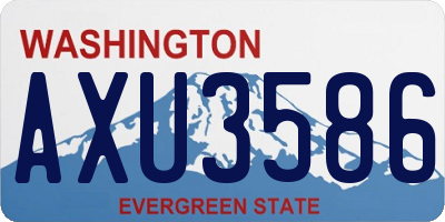 WA license plate AXU3586