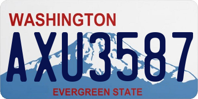 WA license plate AXU3587