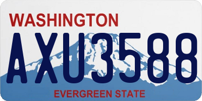 WA license plate AXU3588
