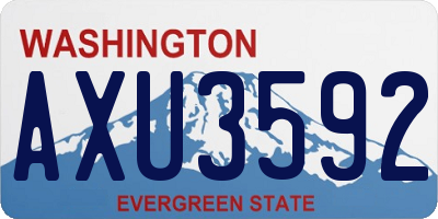 WA license plate AXU3592