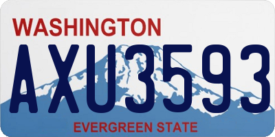 WA license plate AXU3593