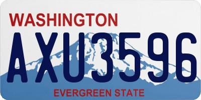 WA license plate AXU3596