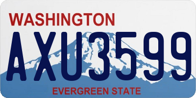 WA license plate AXU3599