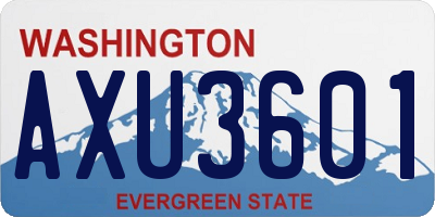WA license plate AXU3601