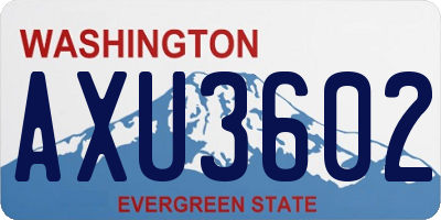 WA license plate AXU3602
