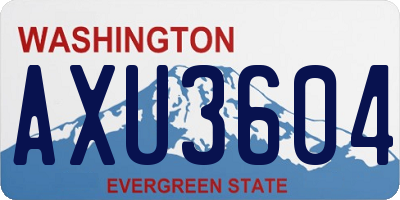 WA license plate AXU3604