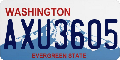 WA license plate AXU3605